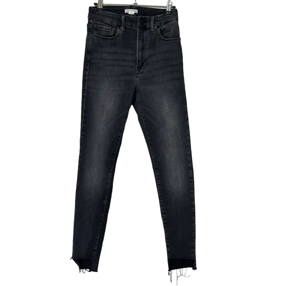 Good American Always Fits Good Waist Black Stretch Denim Jeans - Size 6-12